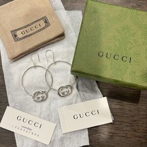 NEW, GUCCI Britt Interlocking GG Large Hoop Earrings